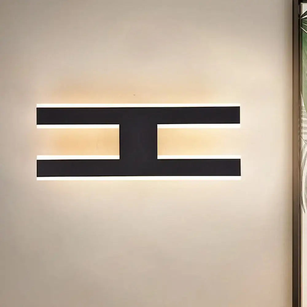 White Alphabet LED Sconce by Decorbites, wall-mounted geometric E design with backlit edges on Tampa Home & Garden Store