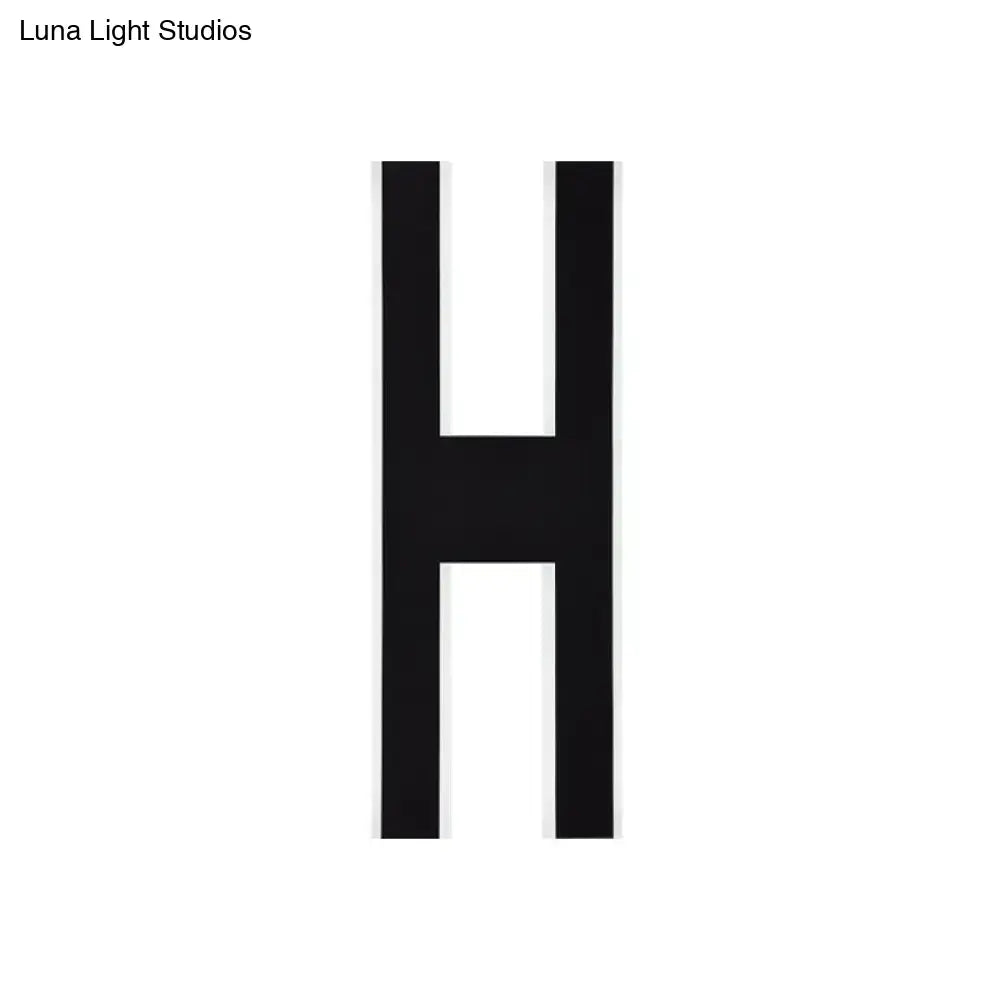 Black H-shaped alphabet LED sconce wall decor on Tampa Home & Garden Store