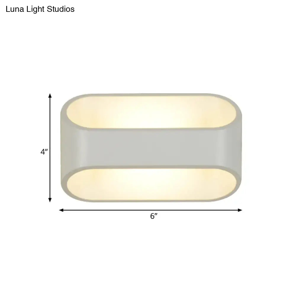 White Aluminum LED Bathroom Wall Sconce - Contemporary Rectangular Style
