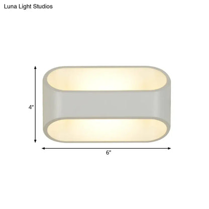 White Aluminum LED Bathroom Wall Sconce - Contemporary Rectangular Style