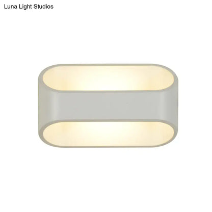 White Aluminum LED Bathroom Wall Sconce - Contemporary Rectangular Style