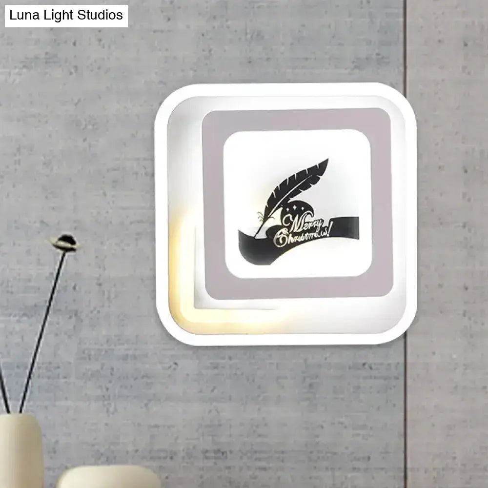 White and Black Deer Wall Lamp Led Light