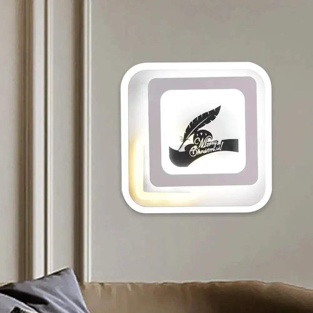 White and Black Deer Wall Lamp Led Light