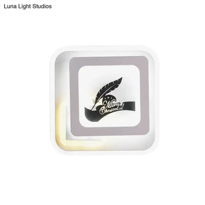 White and Black Deer Wall Lamp Led Light