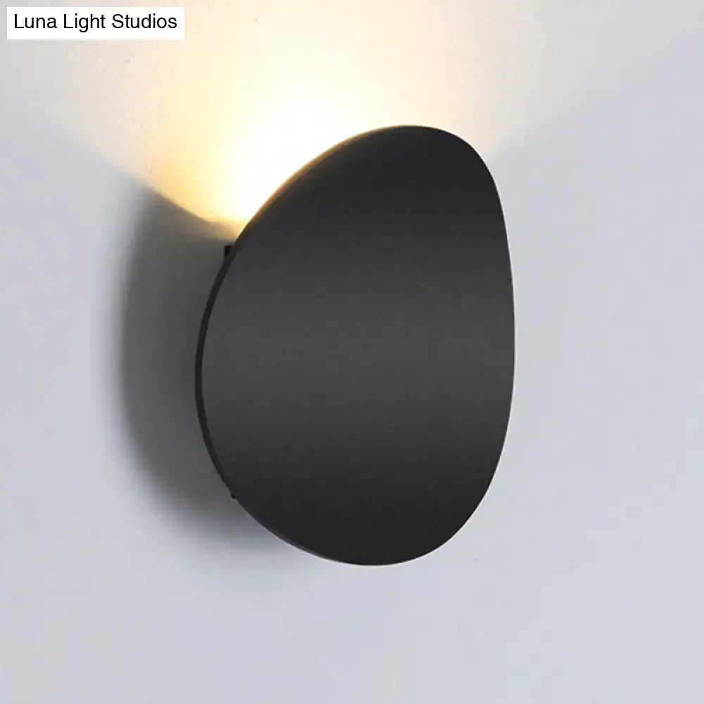 LED Wall Sconce round black metal wall light with warm uplight by Decorbites on Tampa Home & Garden Store