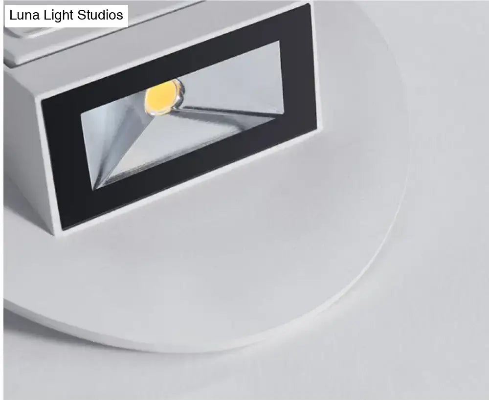 LED Wall Sconce by Decorbites white housing with black rectangular LED frame on Tampa Home & Garden Store