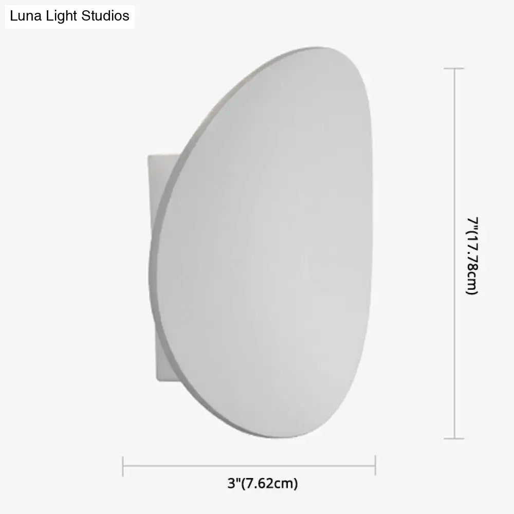LED Wall Sconce by Decorbites, white metal round wall light, 7in tall by 3in wide on Tampa Home & Garden Store