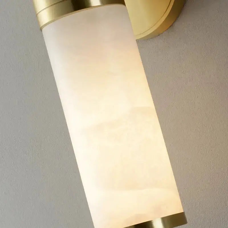 Modern White and Brass Pillar Shaped Sconce Lamp