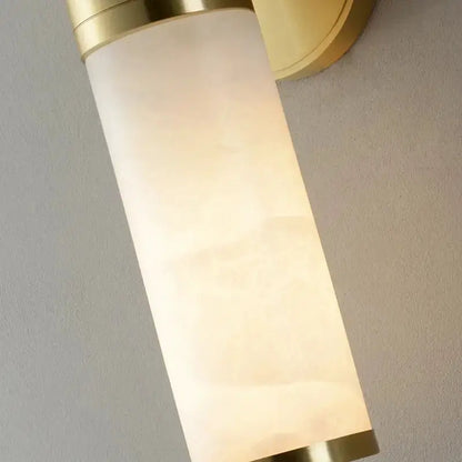 Modern White and Brass Pillar Shaped Sconce Lamp