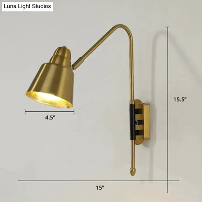 Modern White and Brass V-Shaped Wall Light