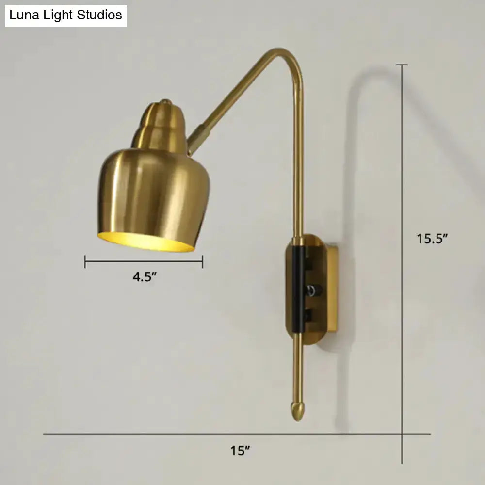 Modern White and Brass V-Shaped Wall Light