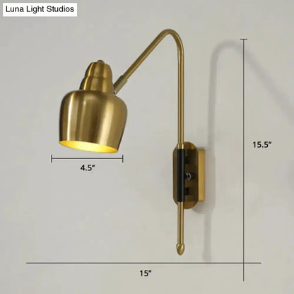 Modern White and Brass V-Shaped Wall Light