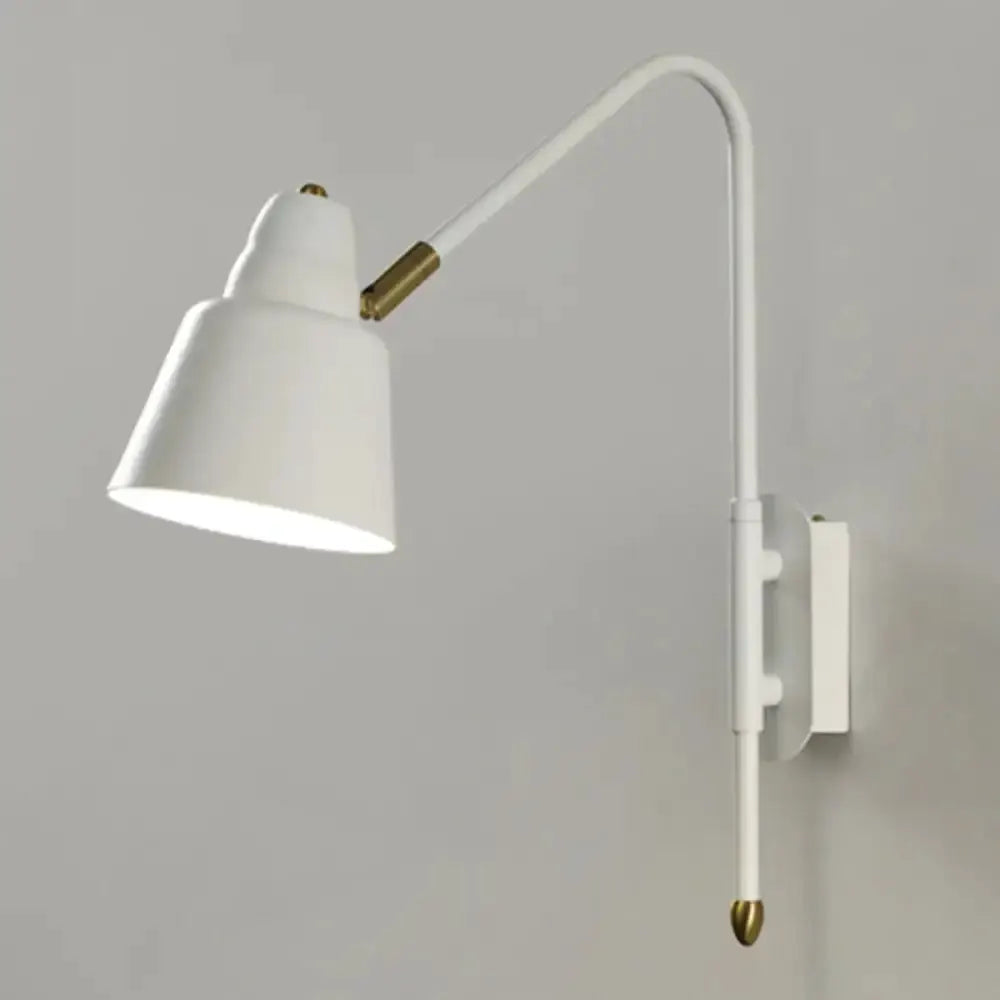 Modern White and Brass V-Shaped Wall Light
