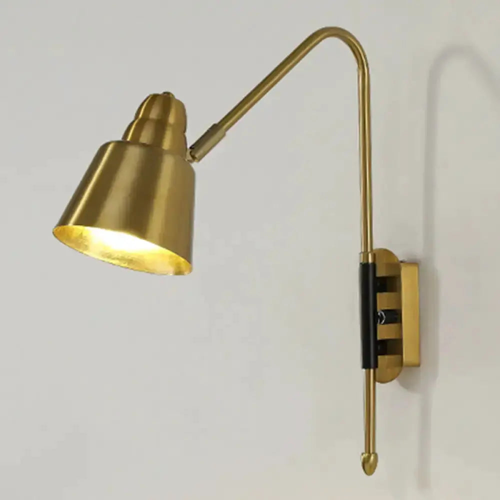 Modern White and Brass V-Shaped Wall Light