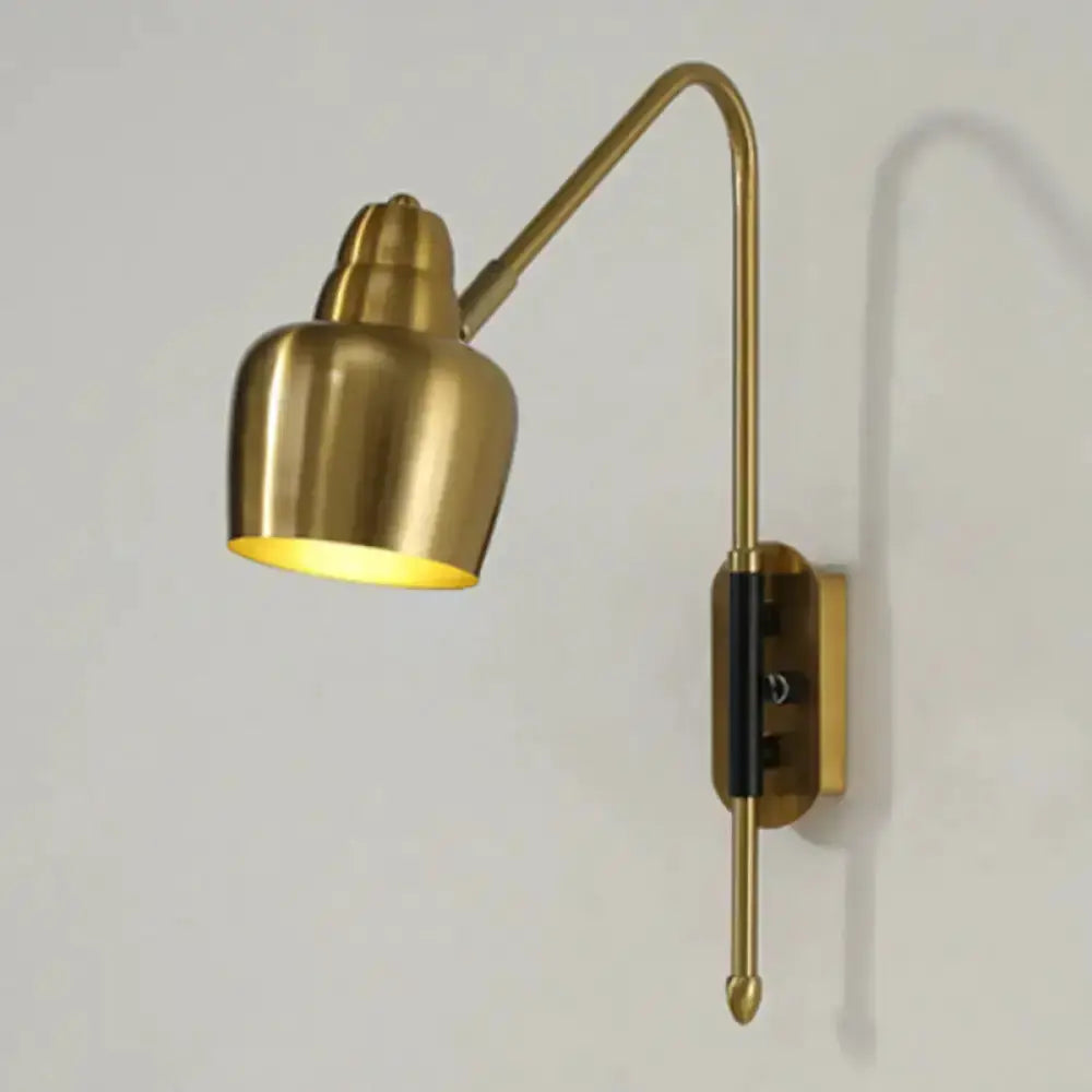Modern White and Brass V-Shaped Wall Light