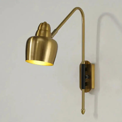 Modern White and Brass V-Shaped Wall Light