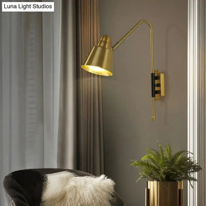 Modern White and Brass V-Shaped Wall Light
