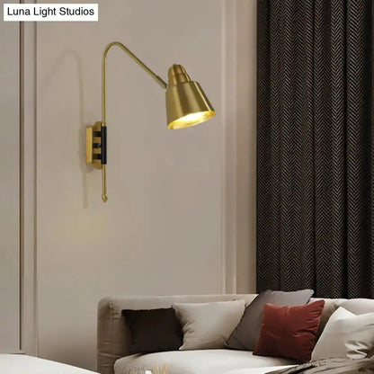 Modern White and Brass V-Shaped Wall Light