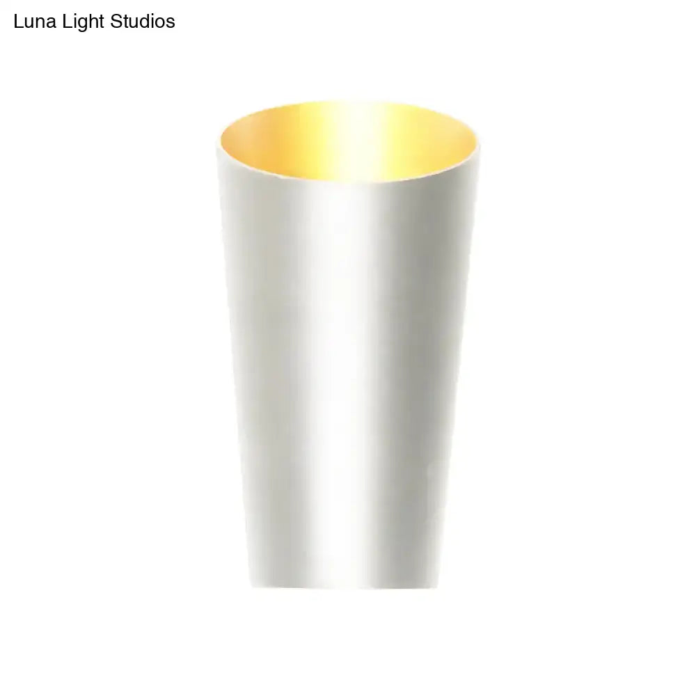 White Gold LED Sconce by Decorbites; white exterior, gold interior, modern wall light on Tampa Home & Garden Store