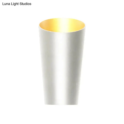 White Gold LED Sconce by Decorbites; white exterior, gold interior, modern wall light on Tampa Home & Garden Store