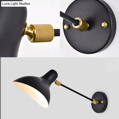 Wall-mounted adjustable lamp by Decorbites, black with brass accents for living room on Tampa Home & Garden Store