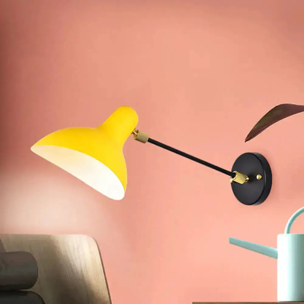Decorbites modern wall lamp with yellow shade, black arm, wall mount on Tampa Home & Garden Store