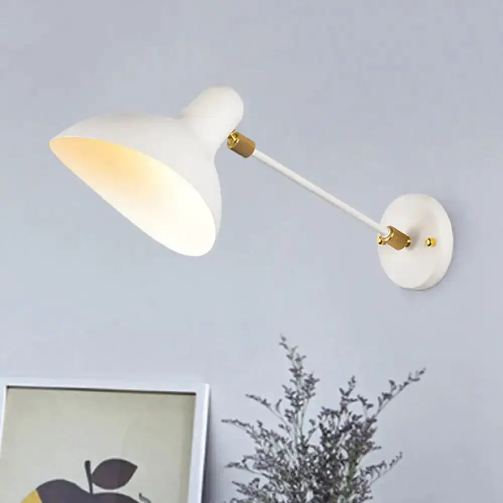 Modern white and gold wall mounted lamp with adjustable arm by Decorbites on Tampa Home & Garden Store