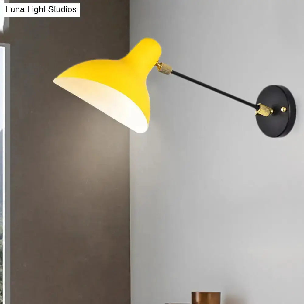 Decorbites wall mounted lamp yellow shade, black arm on Tampa Home & Garden Store