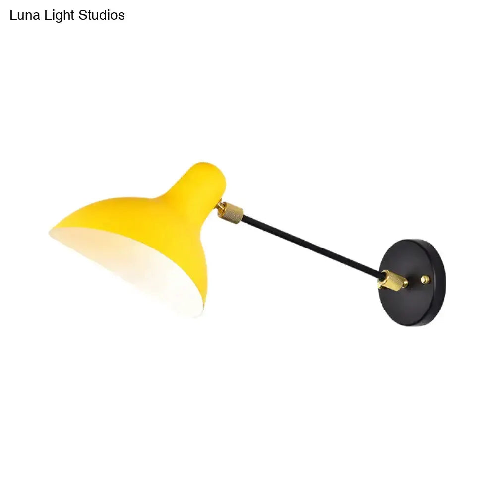 Decorbites wall mounted lamp with yellow shade black arm and gold fittings for living room on Tampa Home & Garden Store