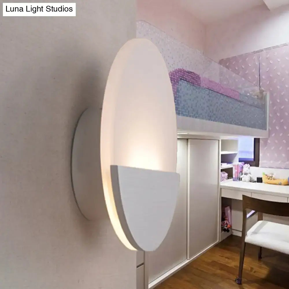 Silver LED Sconce Light by Decorbites; round wall-mount disc with soft ambient glow on Tampa Home & Garden Store