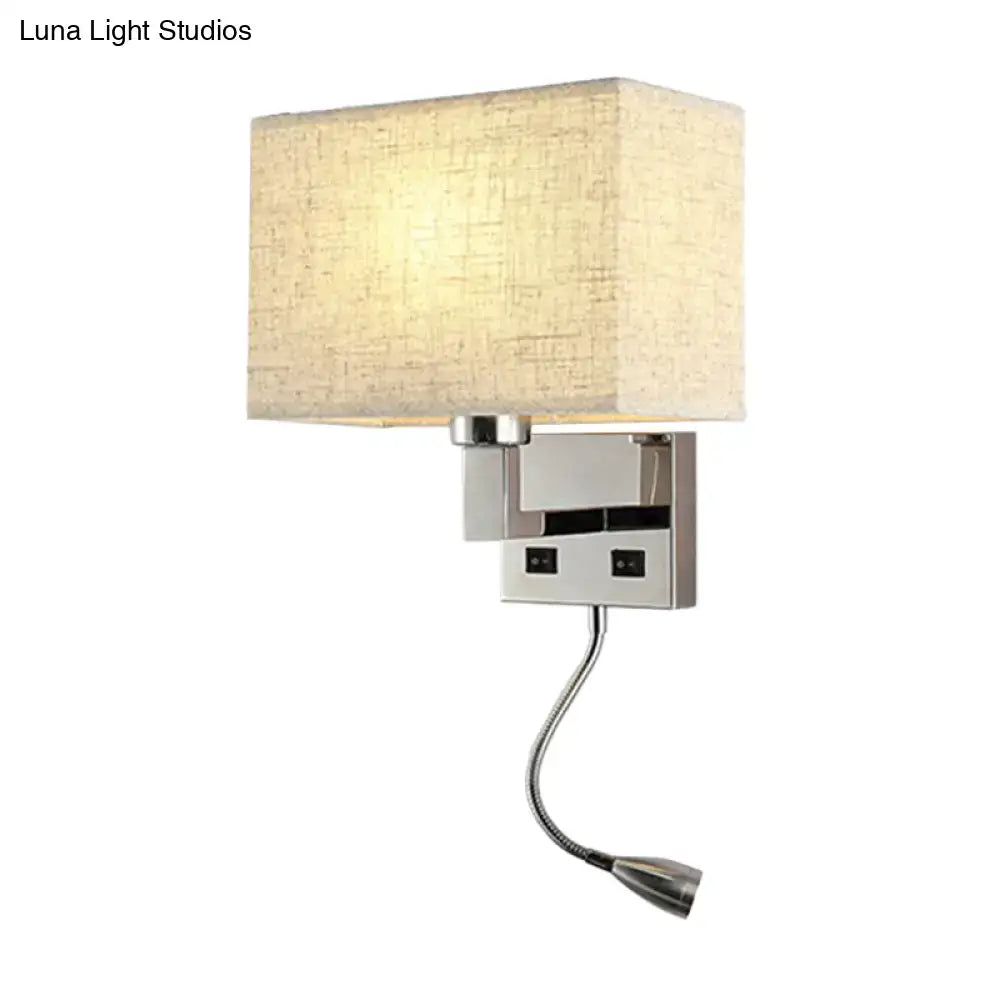 Beige fabric charging port wall sconce with chrome base by Decorbites on Tampa Home & Garden Store
