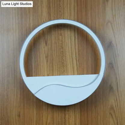 Acrylic Wall Sconce Light white circular ring with curved base accent by Decorbites on Tampa Home & Garden Store