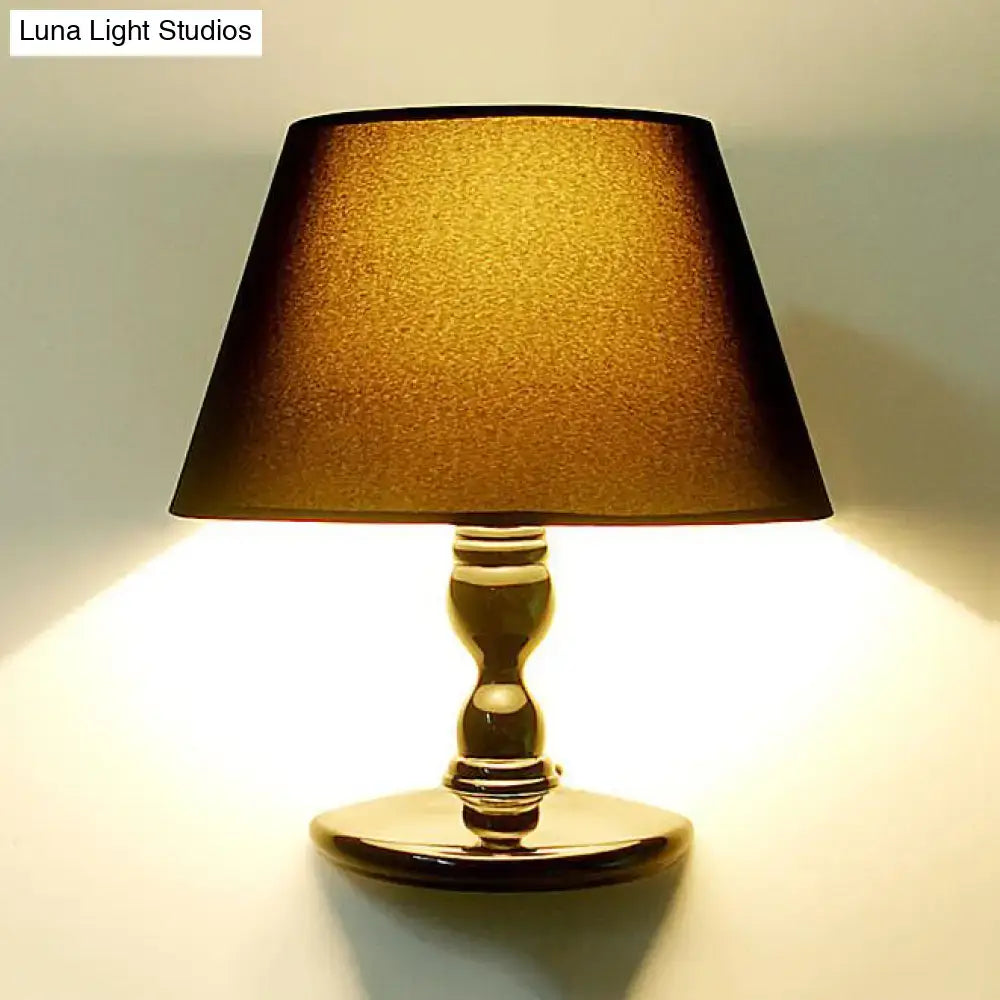 Black White Cone Sconce with brown lampshade and brass base by Luna Light Studios on Tampa Home & Garden Store
