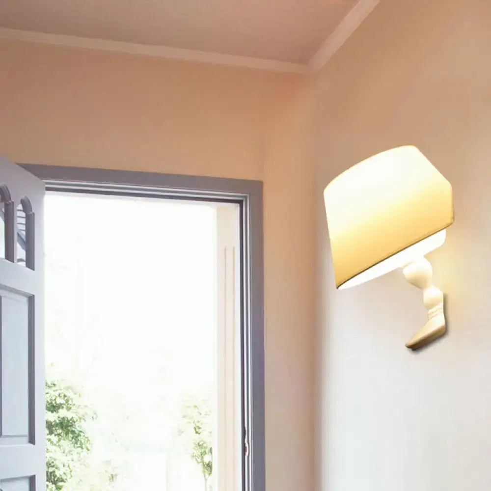Black White Cone Sconce Decorbites wall-mounted light with white shade on Tampa Home & Garden Store