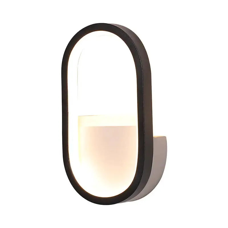 Modern White and Black Ellipse LED Wall Lamp