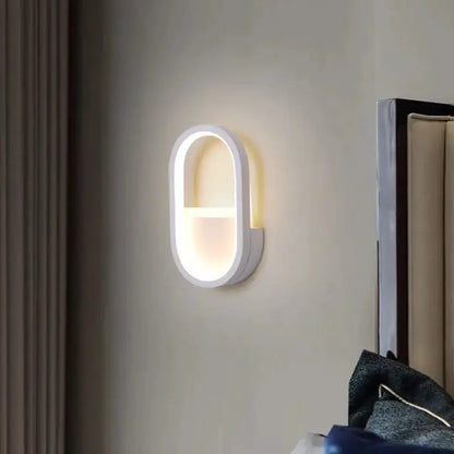 Modern White and Black Ellipse LED Wall Lamp