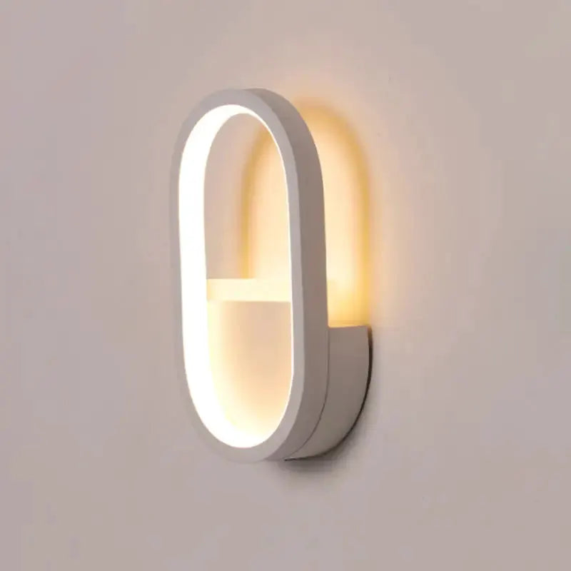 Modern White and Black Ellipse LED Wall Lamp