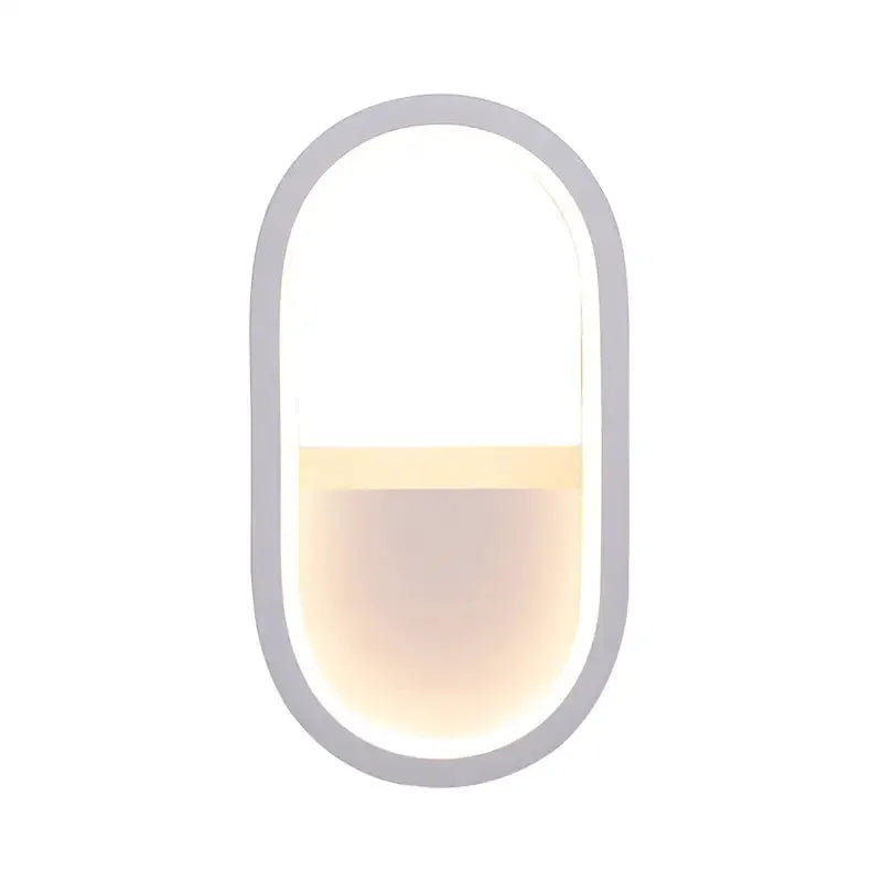Modern White and Black Ellipse LED Wall Lamp