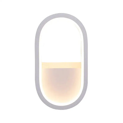 Modern White and Black Ellipse LED Wall Lamp