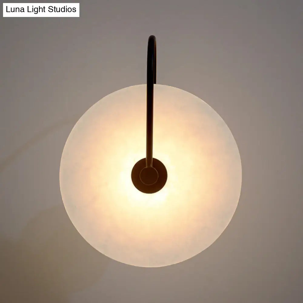 Black Disc Metal Wall Sconce for Modern Ambiance