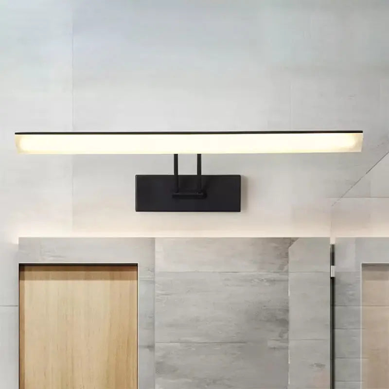 Modern white and black rectangular LED wall light with warm white glow for bathroom Decorbites on Tampa Home & Garden Store