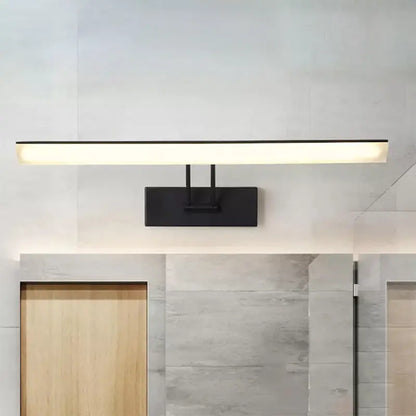 Modern white and black rectangular LED wall light with warm white glow for bathroom Decorbites on Tampa Home & Garden Store