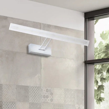 White and black rectangular LED bathroom wall light with warm white glow Decorbites on Tampa Home & Garden Store