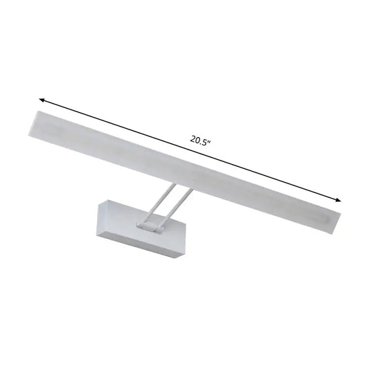Decorbites white LED wall light bar with dual support arms for warm bathroom glow on Tampa Home & Garden Store
