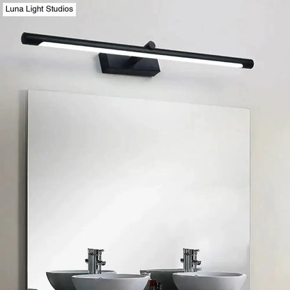 Modern white & black tube vanity lighting bathroom wall sconce by Decorbites with black bar on Tampa Home & Garden Store