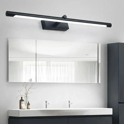 Modern white and black tube vanity light sconce, black metal tube with LED diffuser on Tampa Home & Garden Store