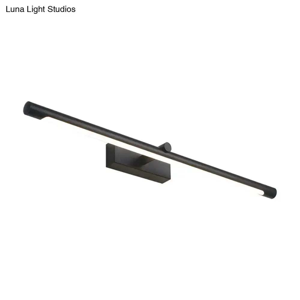 Modern white and black tube vanity light wall sconce with rectangular backplate Decorbites on Tampa Home & Garden Store