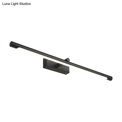 Modern white and black tube vanity light wall sconce with rectangular backplate Decorbites on Tampa Home & Garden Store