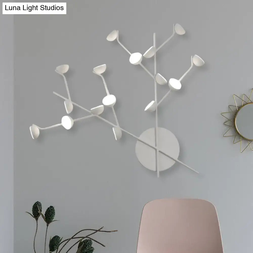 White Branch Metal Sconce by Decorbites with tree-like arms and round cup lights on wall on Tampa Home & Garden Store