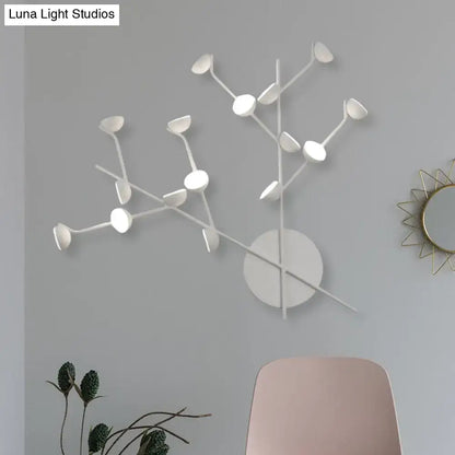 White Branch Metal Sconce by Decorbites with tree-like arms and round cup lights on wall on Tampa Home & Garden Store